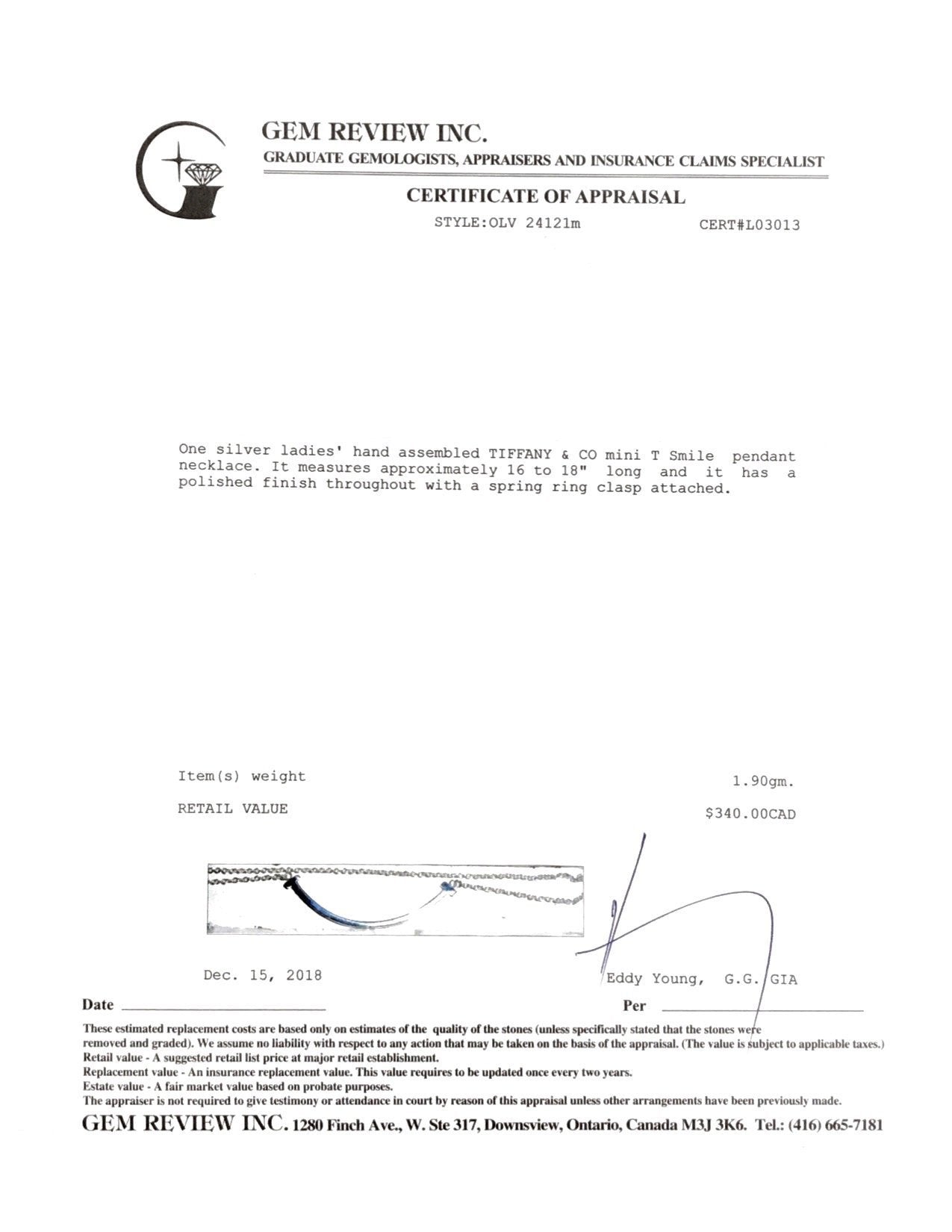 Tiffany & Co. Mini T Smile Pendant Necklace