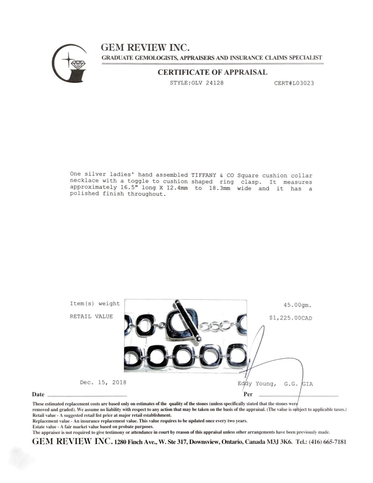 Tiffany & Co. Square Cushion Collar Necklace