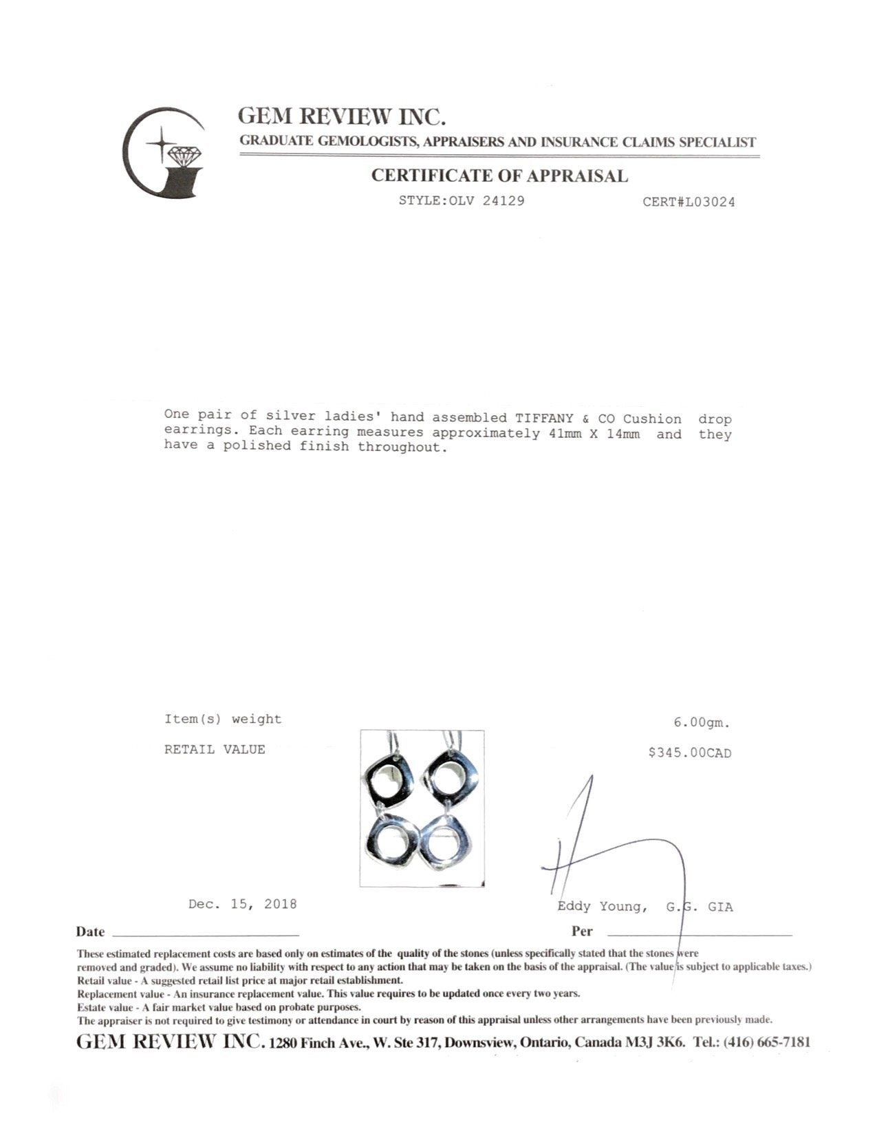 Tiffany & Co. Cushion Drop Earrings