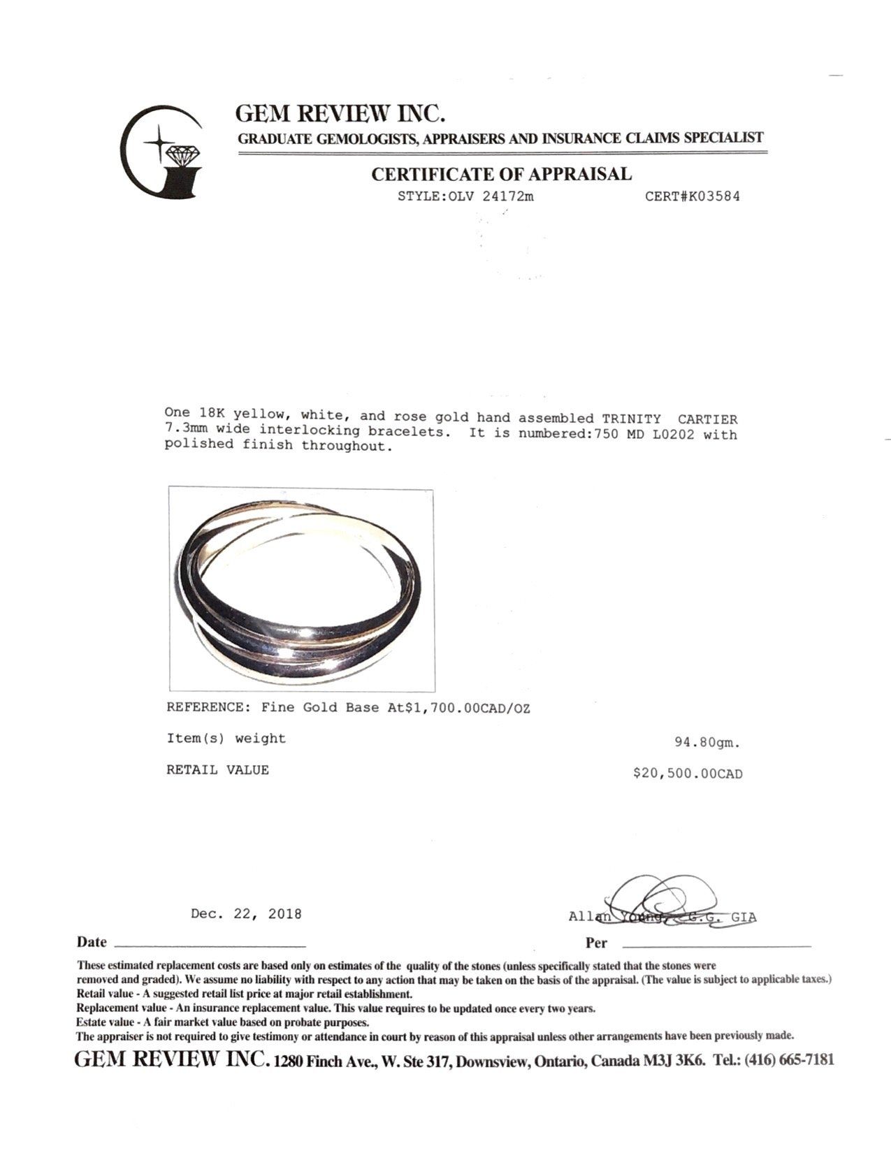 Cartier Trinity Bracelet, Large Model