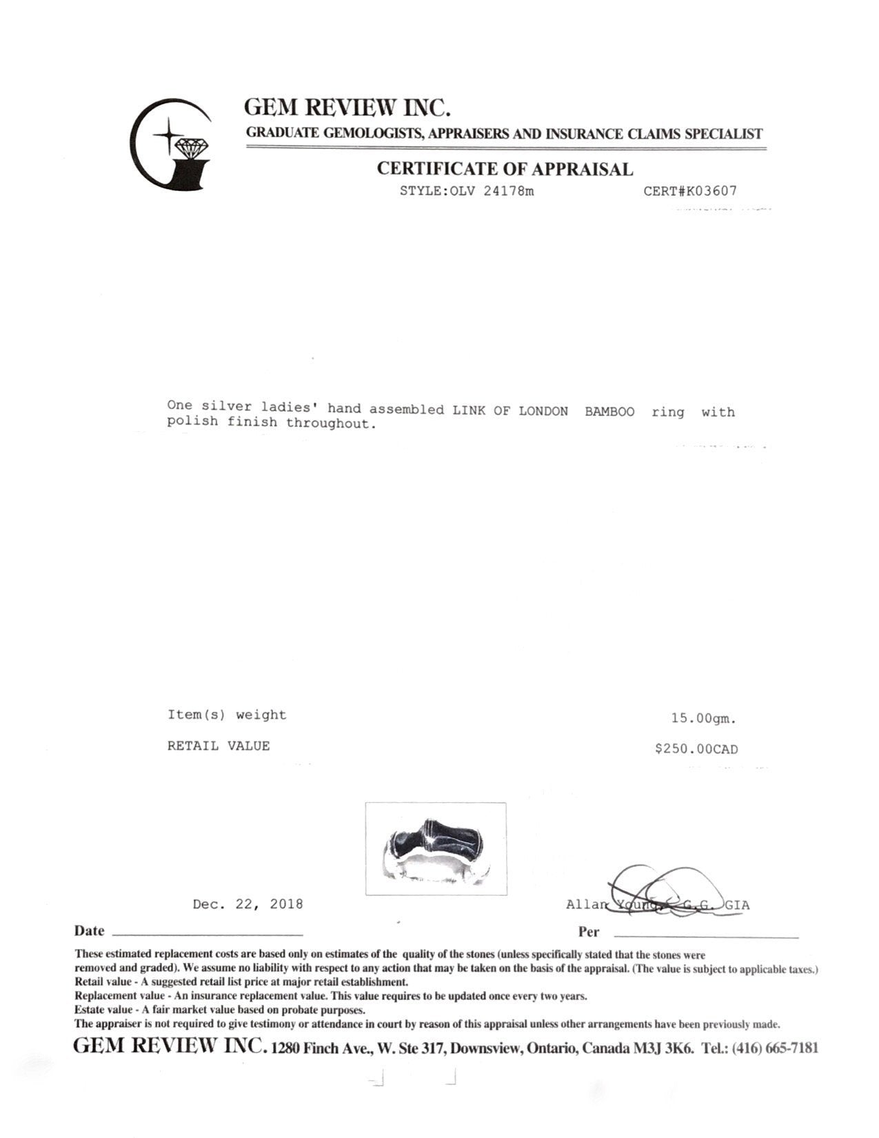 Links of London Bamboo Ring