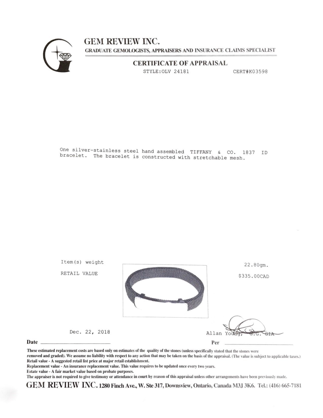 Tiffany & Co. 1837 ID Stretch Mesh Bracelet