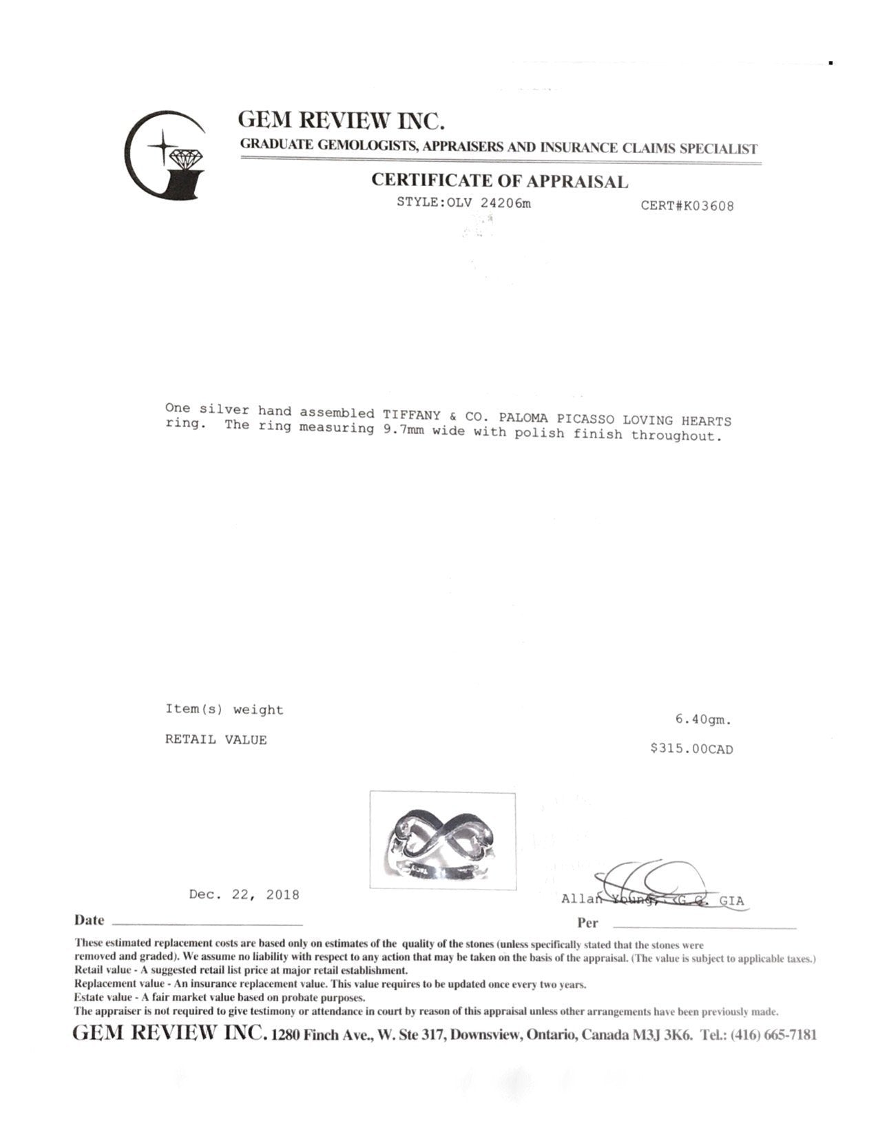 Tiffany & Co. Paloma Picasso Loving Heart Ring