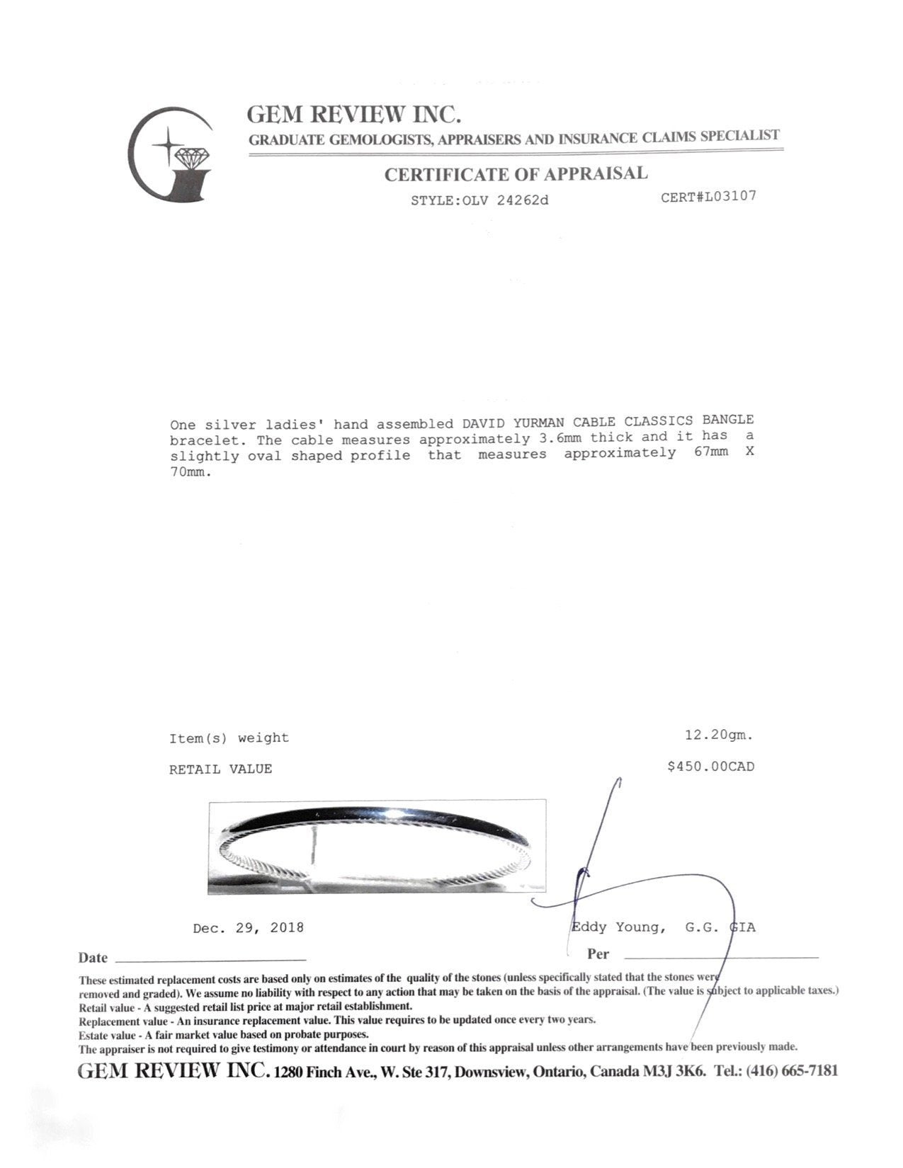 David Yurman Cable Classics Bangle