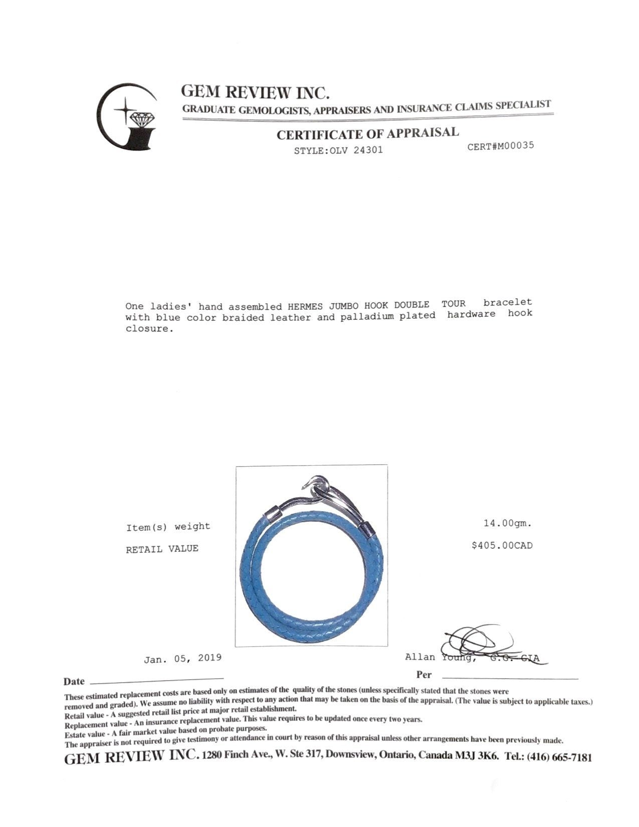 Hermes Jumbo Hook Double Tour Bracelet