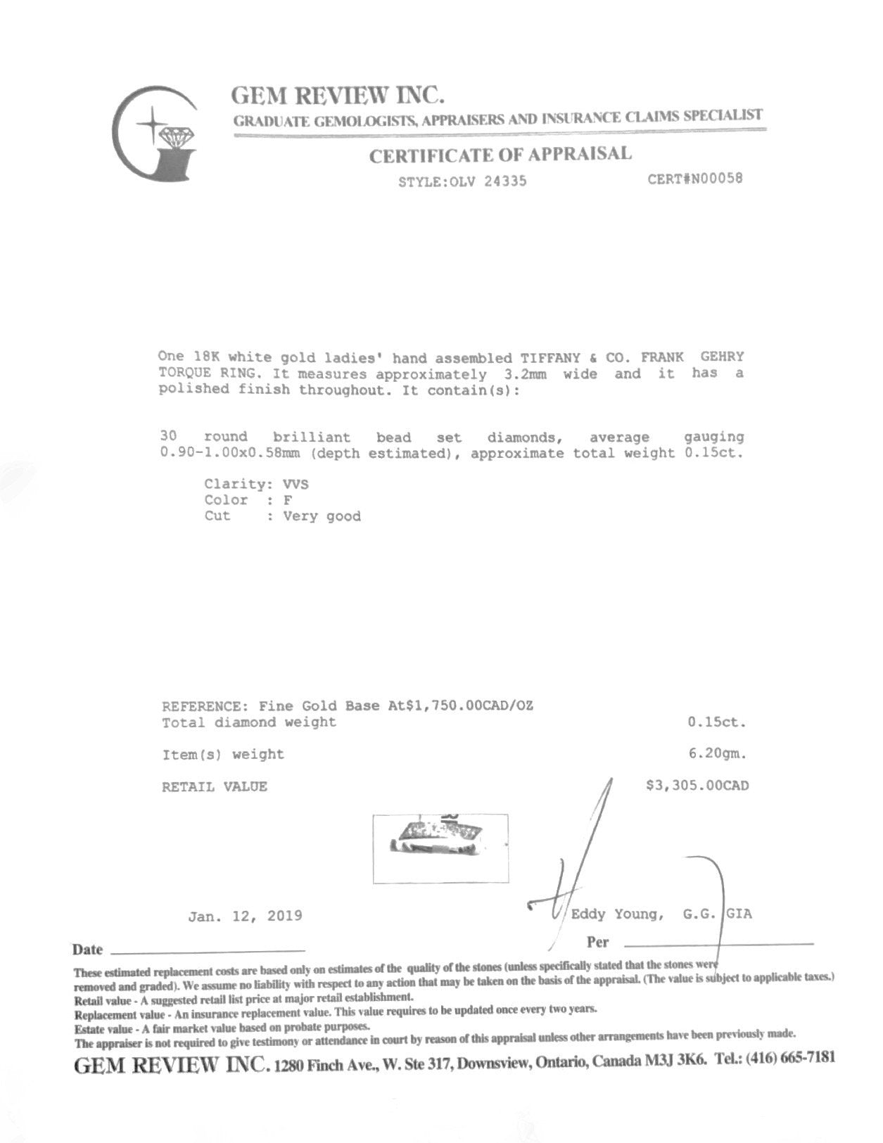 Tiffany & Co. Frank Gehry Diamond Torque Ring