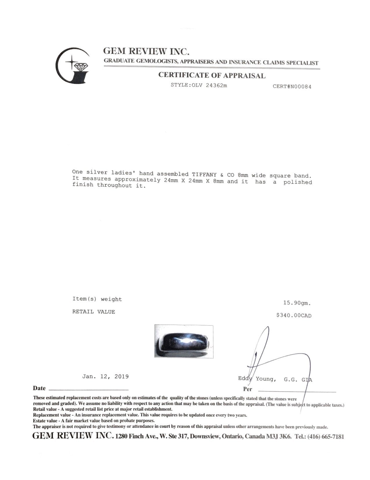 Tiffany & Co. Wide Square Band Ring