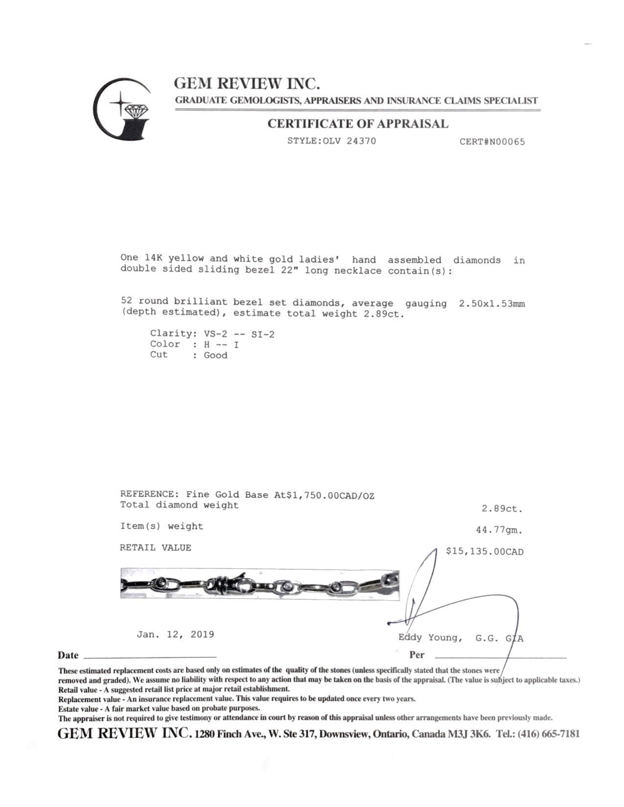 Two-Tone Double Sided Sliding Bezel Diamond Necklace