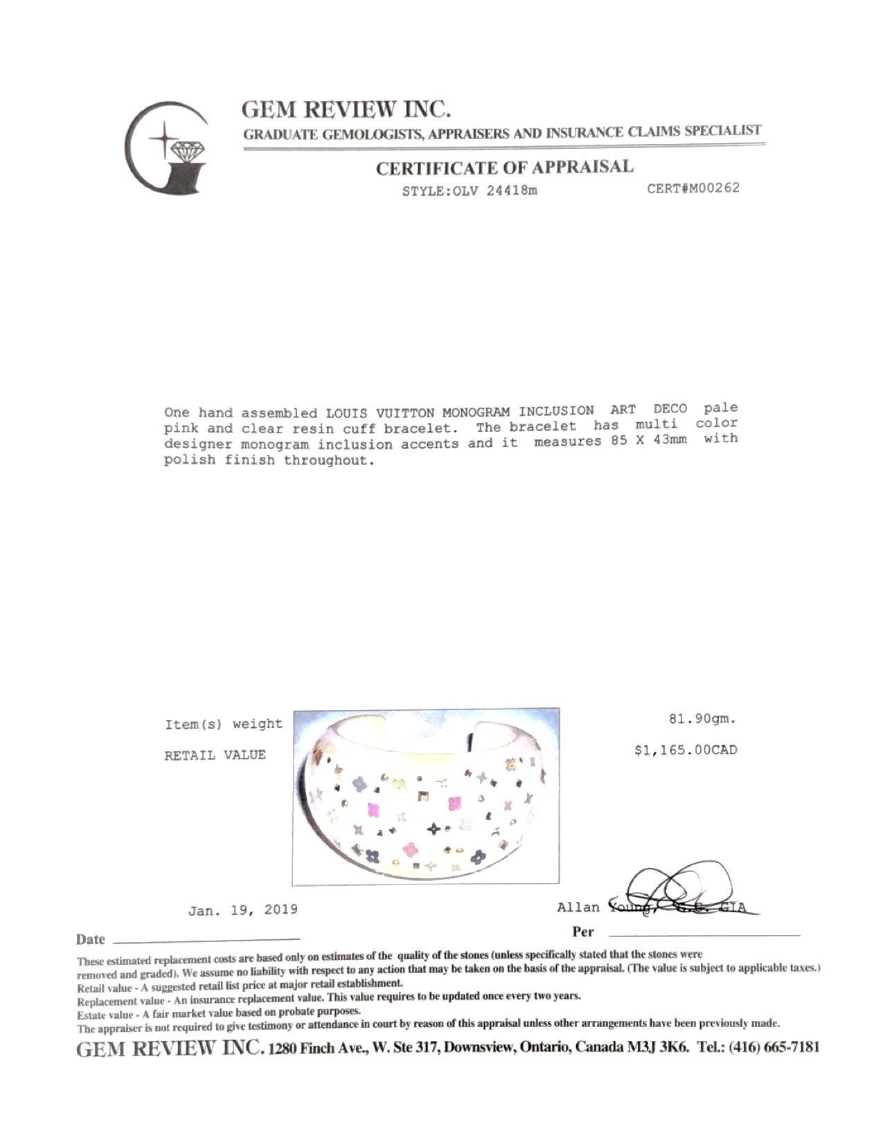 Louis Vuitton Inclusion Art Deco Cuff Bracelet