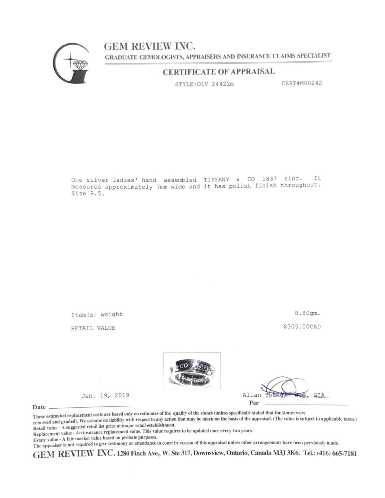 Tiffany & Co. 1837 Ring