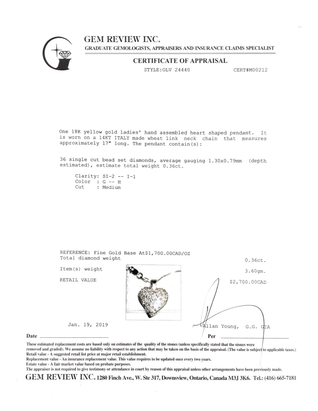 Pave Diamond Heart Pendant Necklace