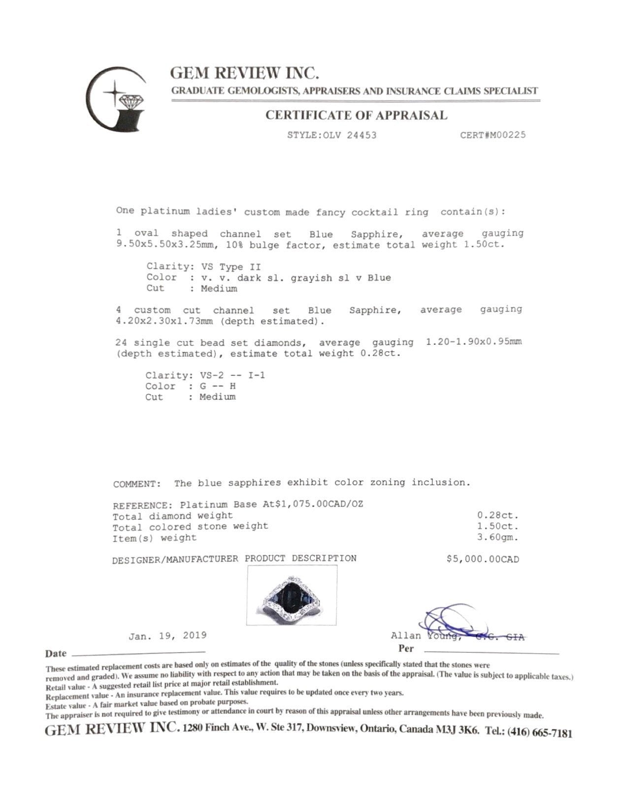 Sapphire and Diamond Cocktail Ring