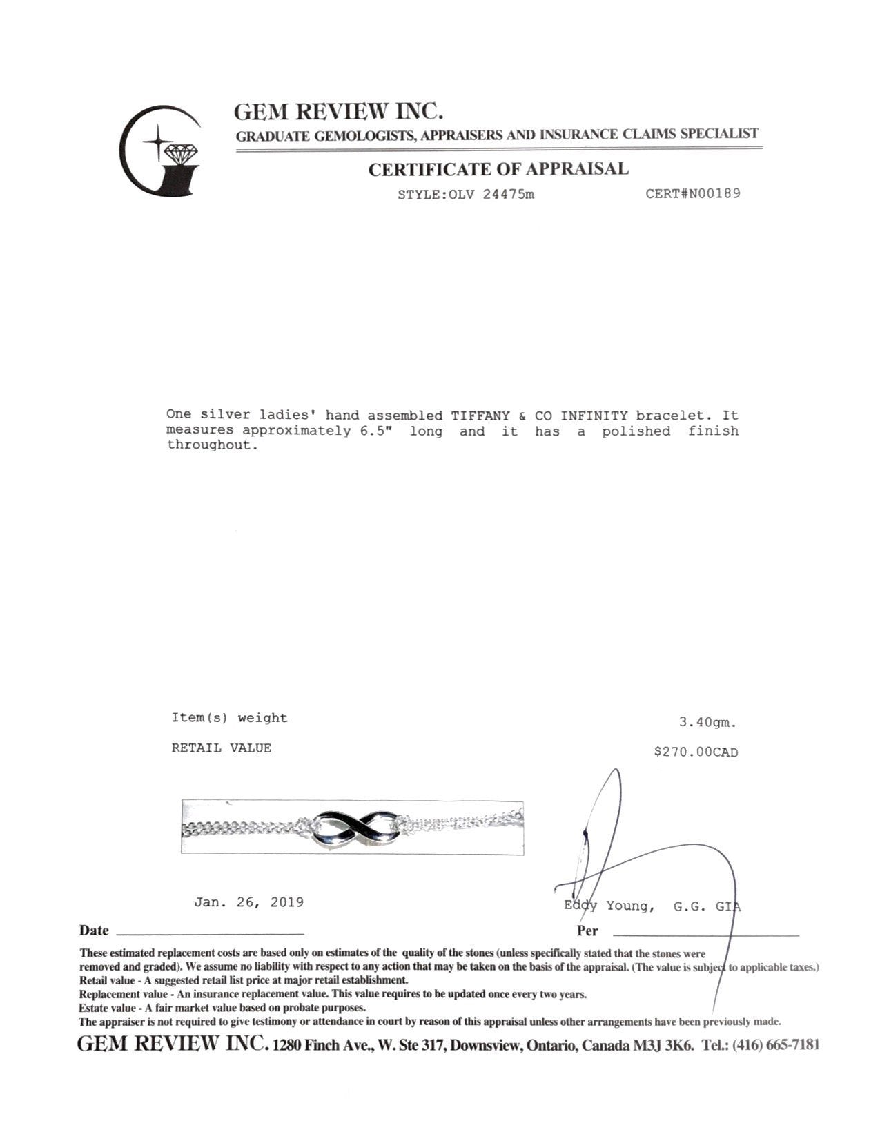 Tiffany & Co. Infinity Bracelet