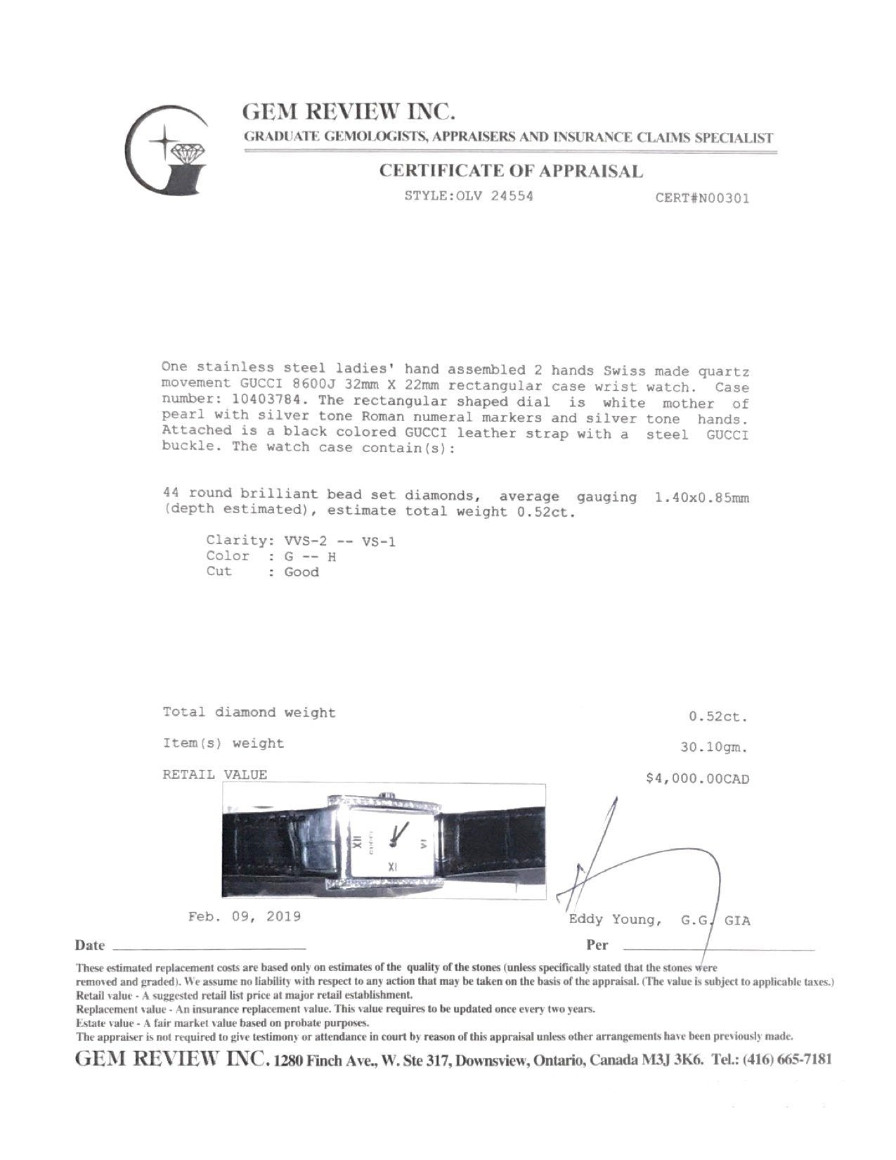 Gucci 8600 Series Watch with Diamond Bezel