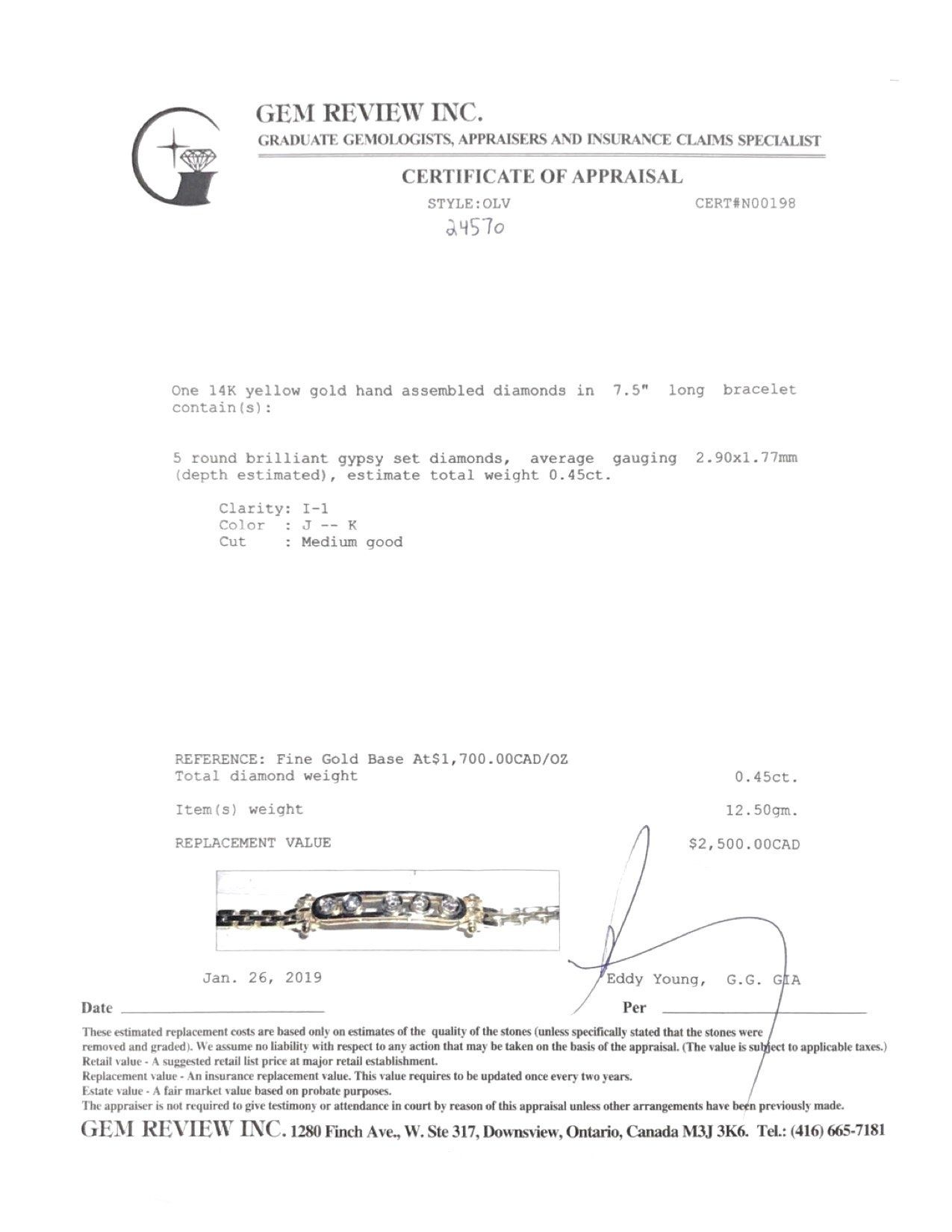 Link Bracelet with Sliding Diamond Bar