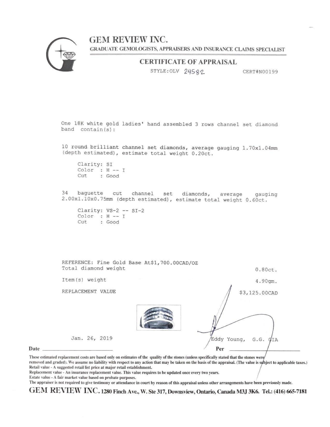 Three-Row Channel-Set Diamond Ring