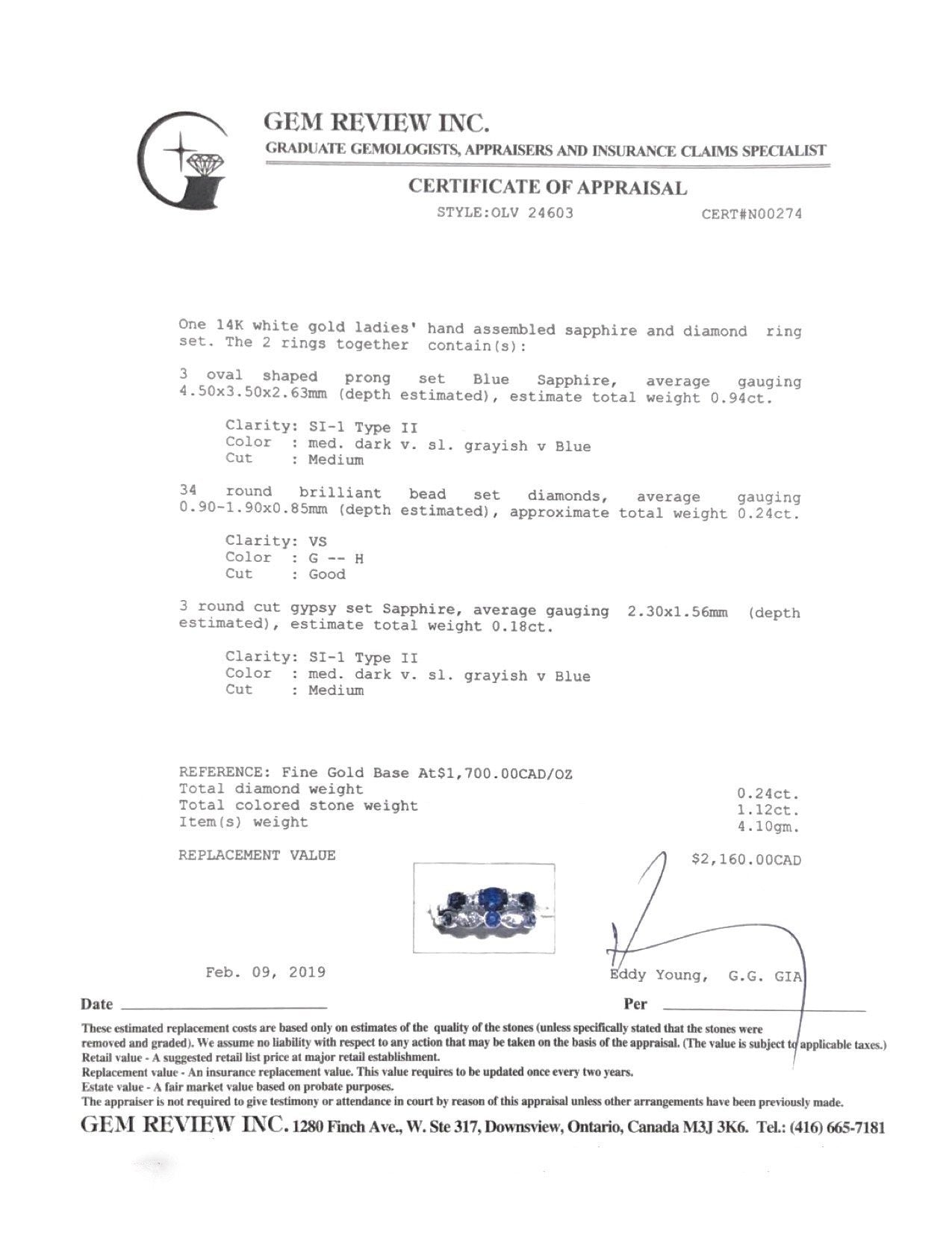 Sapphire & Diamond Ring Set