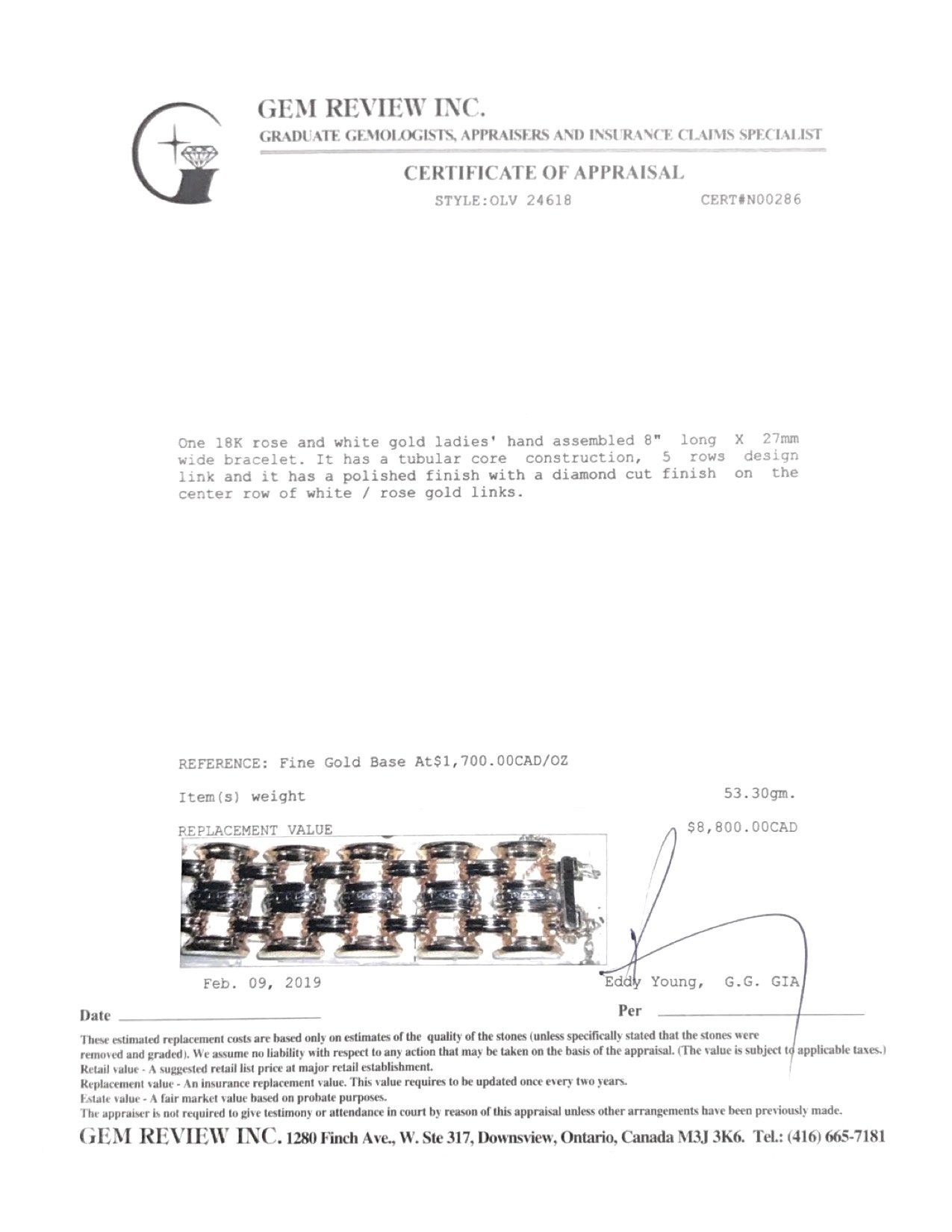 Rose Gold Retro Wide Bracelet