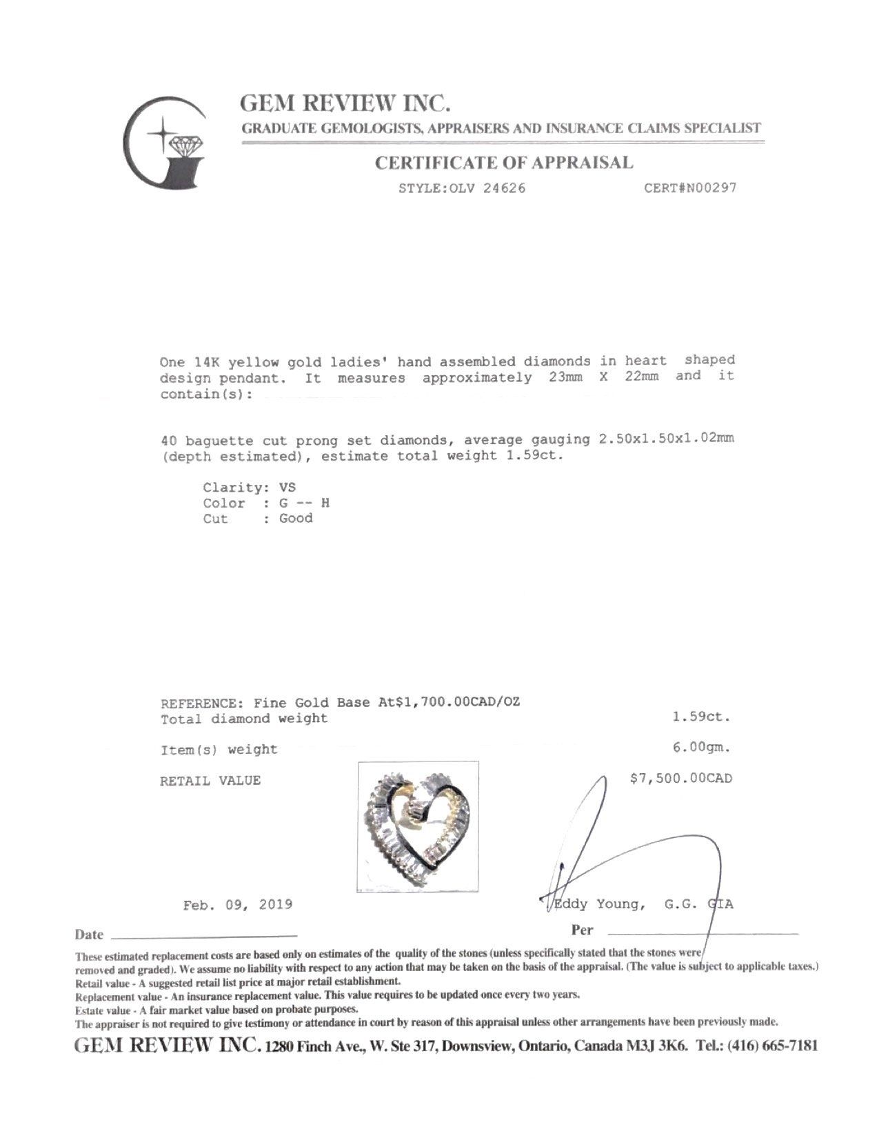 Diamond Heart Pendant Necklace