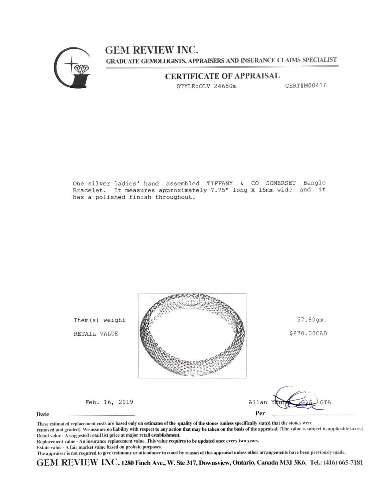 Tiffany & Co. Somerset Bangle