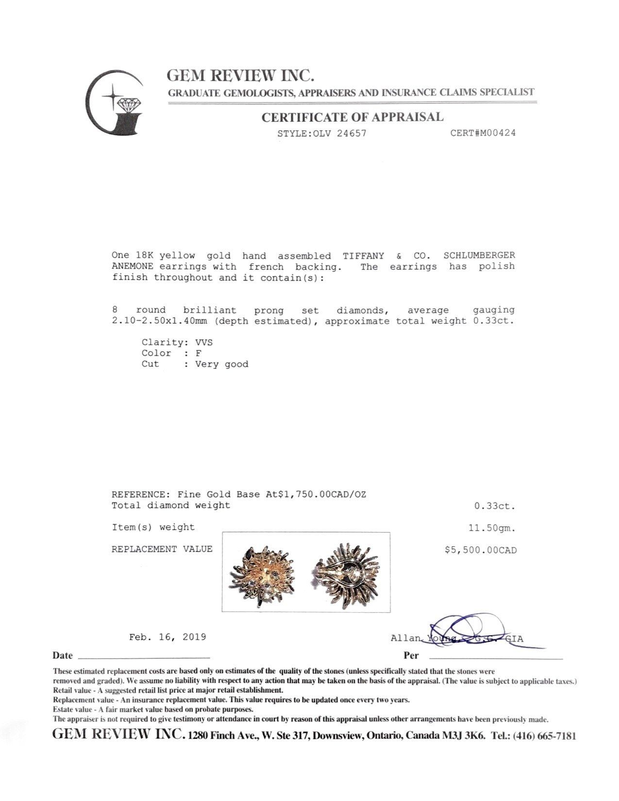 Tiffany & Co. Shclumberger Anemone Diamond Earrings