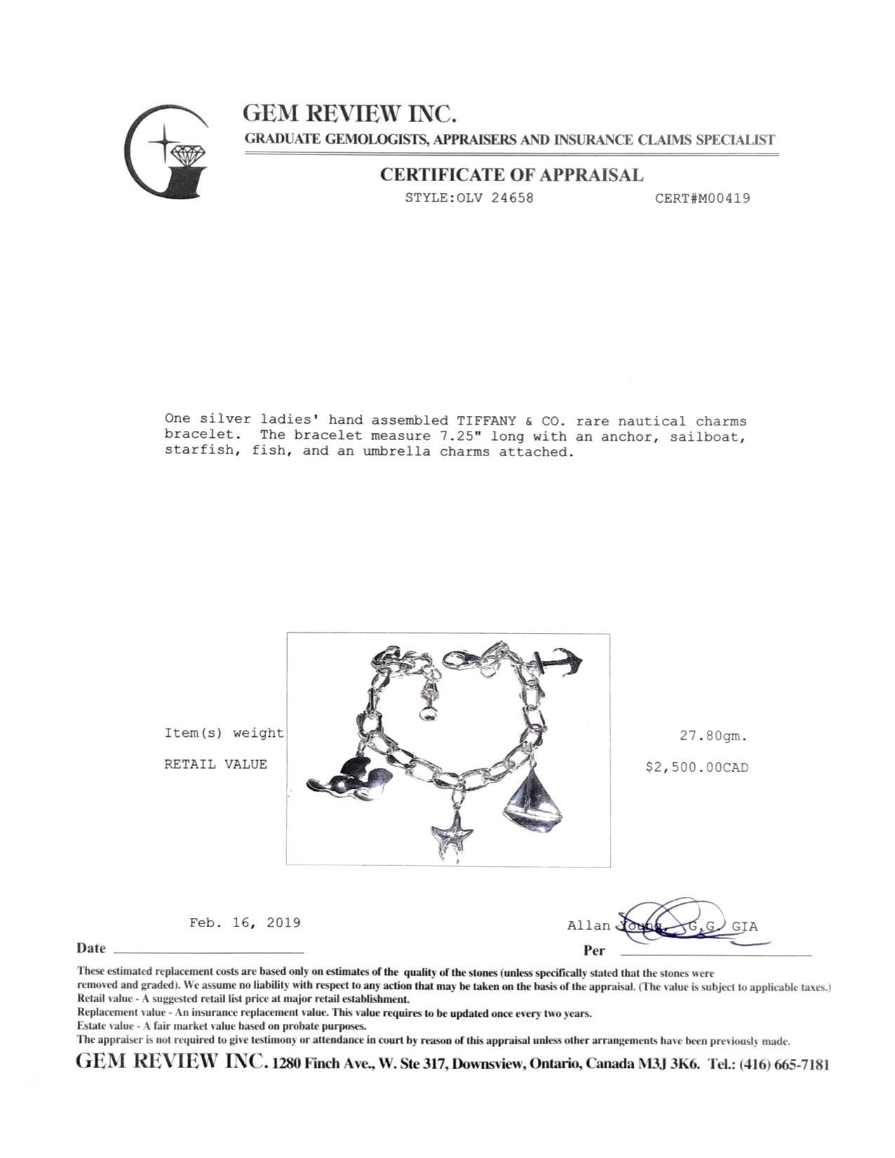 Tiffany & Co. Rare Nautical Charm Bracelet