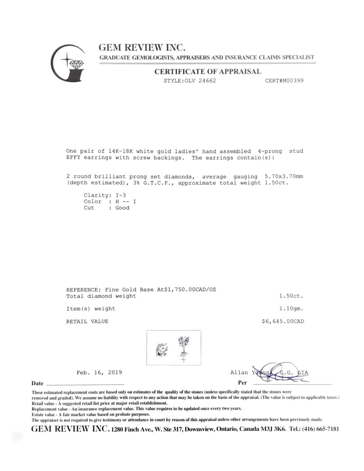 Effy Diamond Stud Earrings