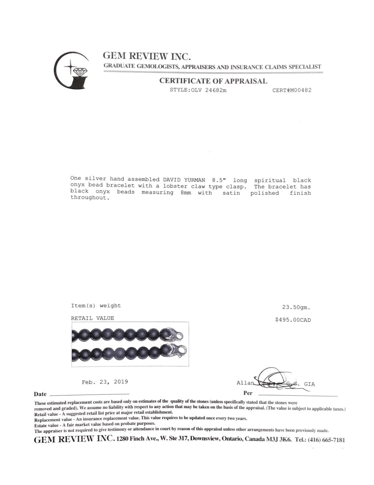 David Yurman Spiritual Beads Bracelet with Black Onyx