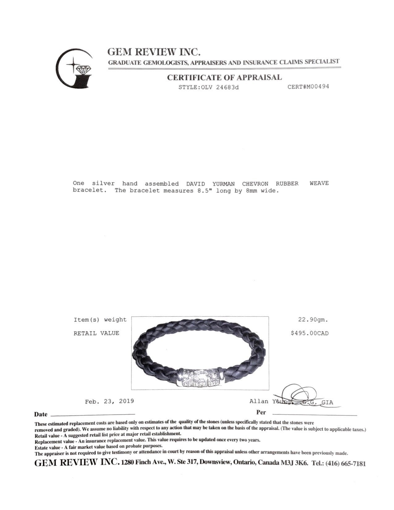 David Yurman Chevron Rubber Weave Bracelet