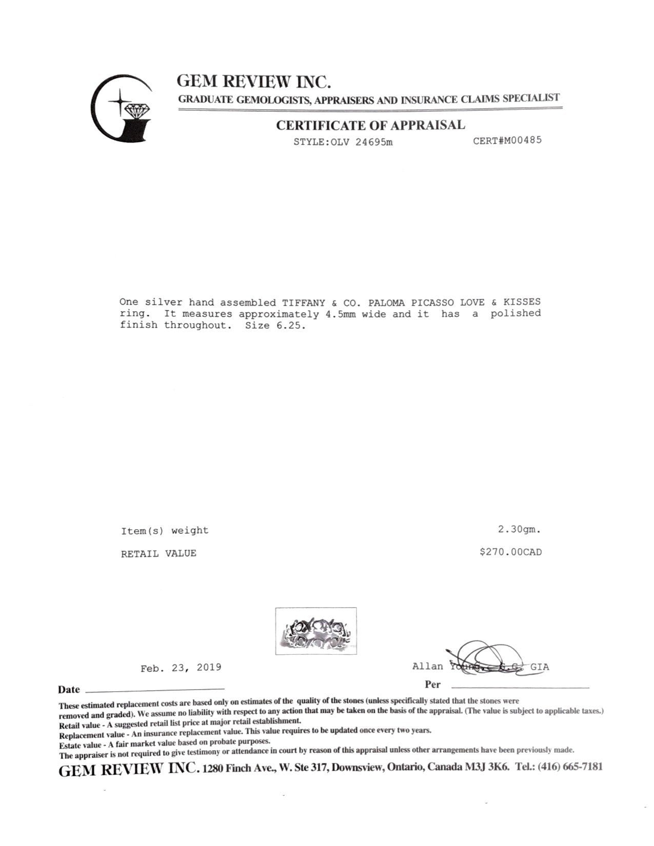 Tiffany & Co. Paloma Picasso Love and Kisses Ring