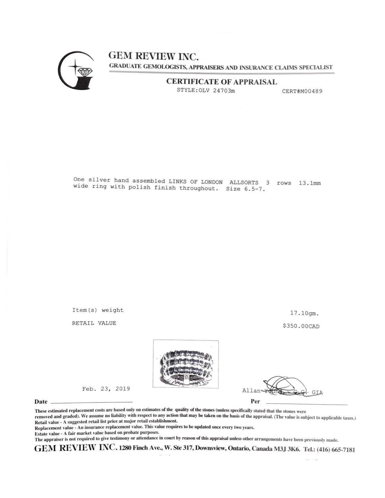 Links of London Allsorts Three-Row Ring