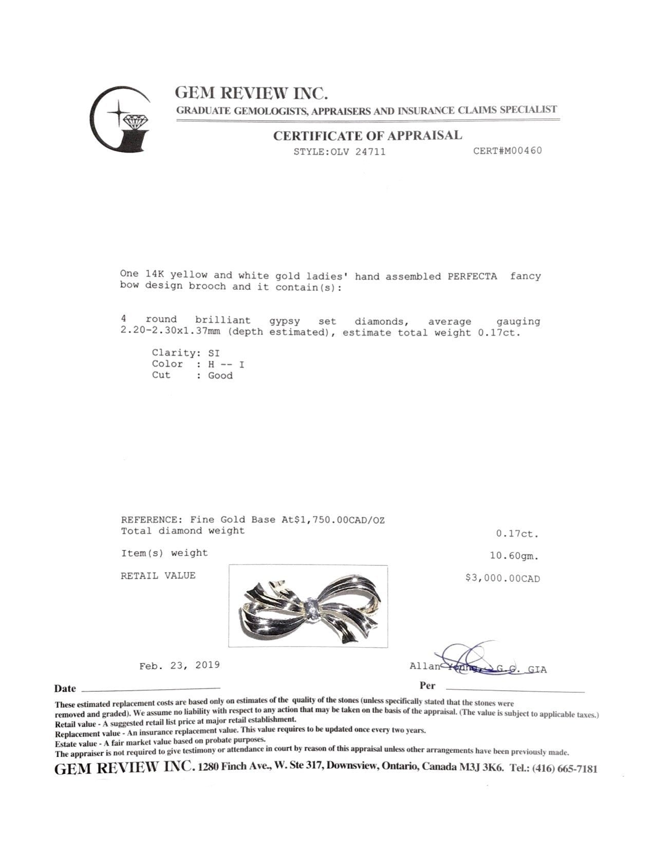 Perfecta Diamond Bow Brooch