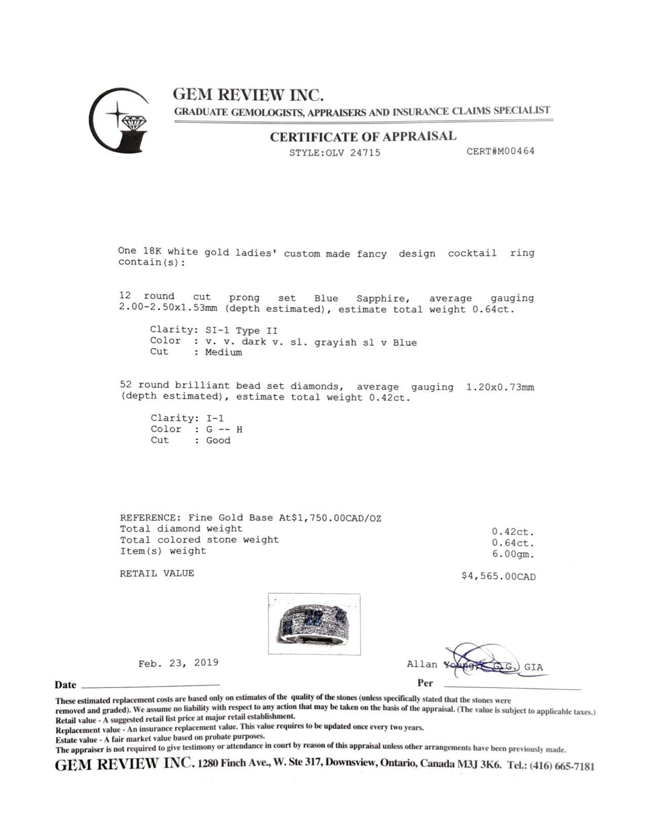 Sapphire and Diamond Cocktail Ring