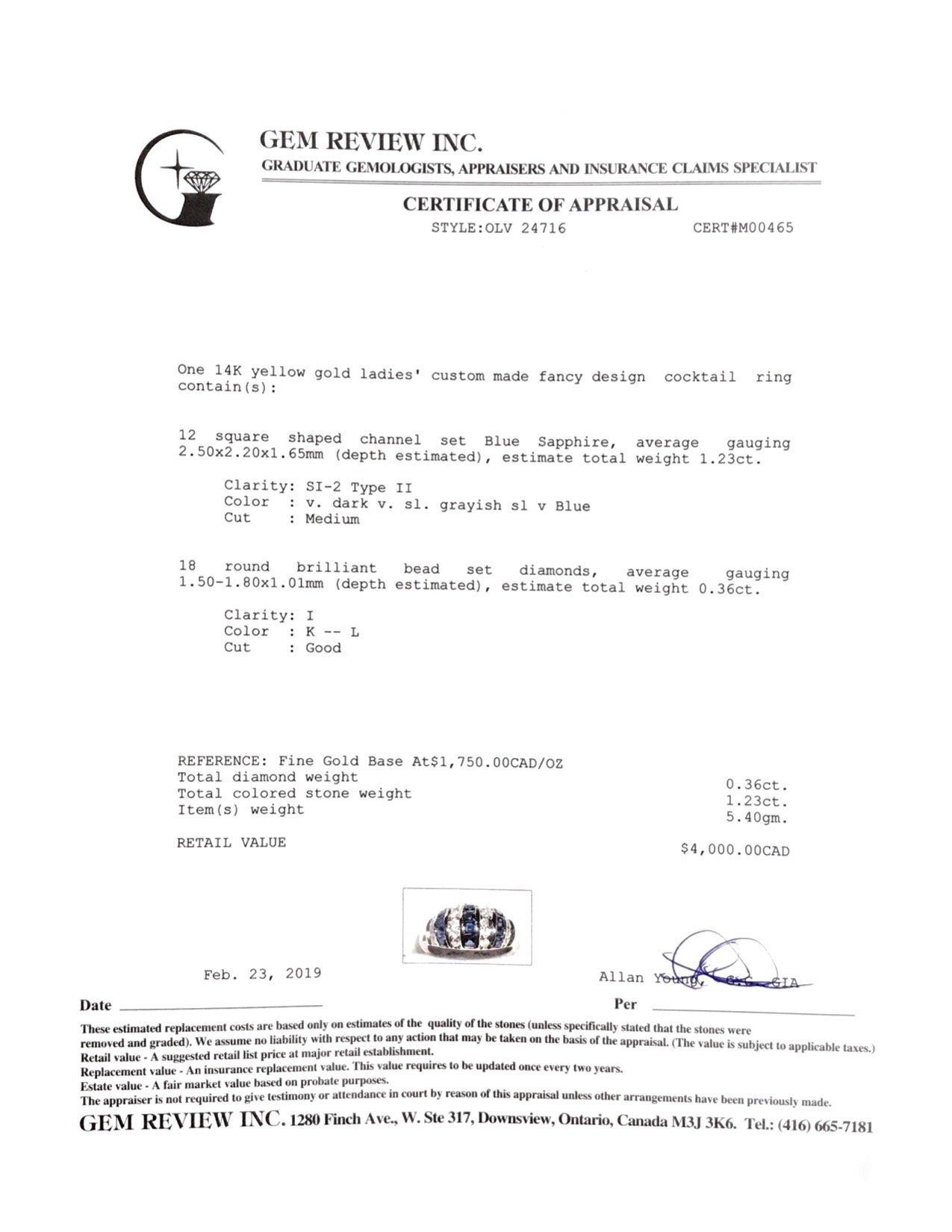 Sapphire and Diamond Cocktail Ring