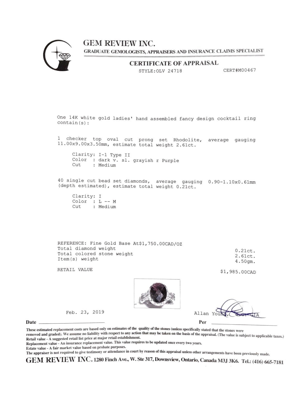 Rhodolite and Diamond Cocktail Ring