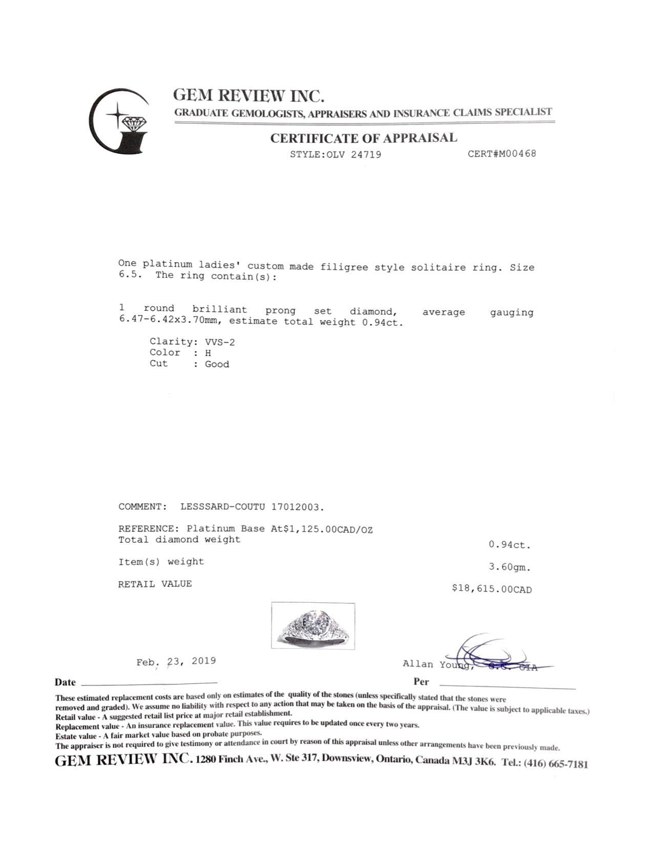 Antique Filigree Solitaire Diamond Ring