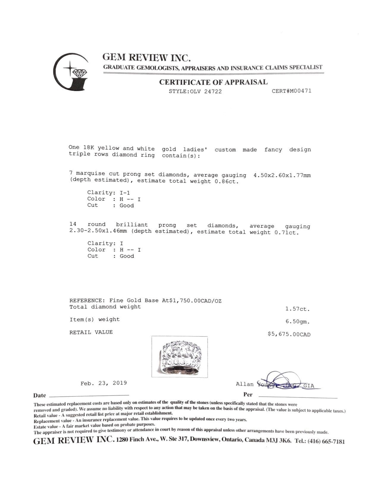 Three-Row Diamond Band Ring