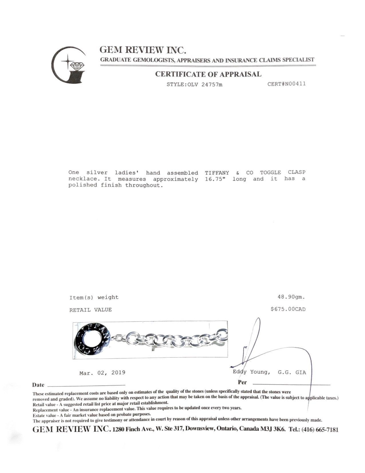 Tiffany & Co. Toggle Necklace