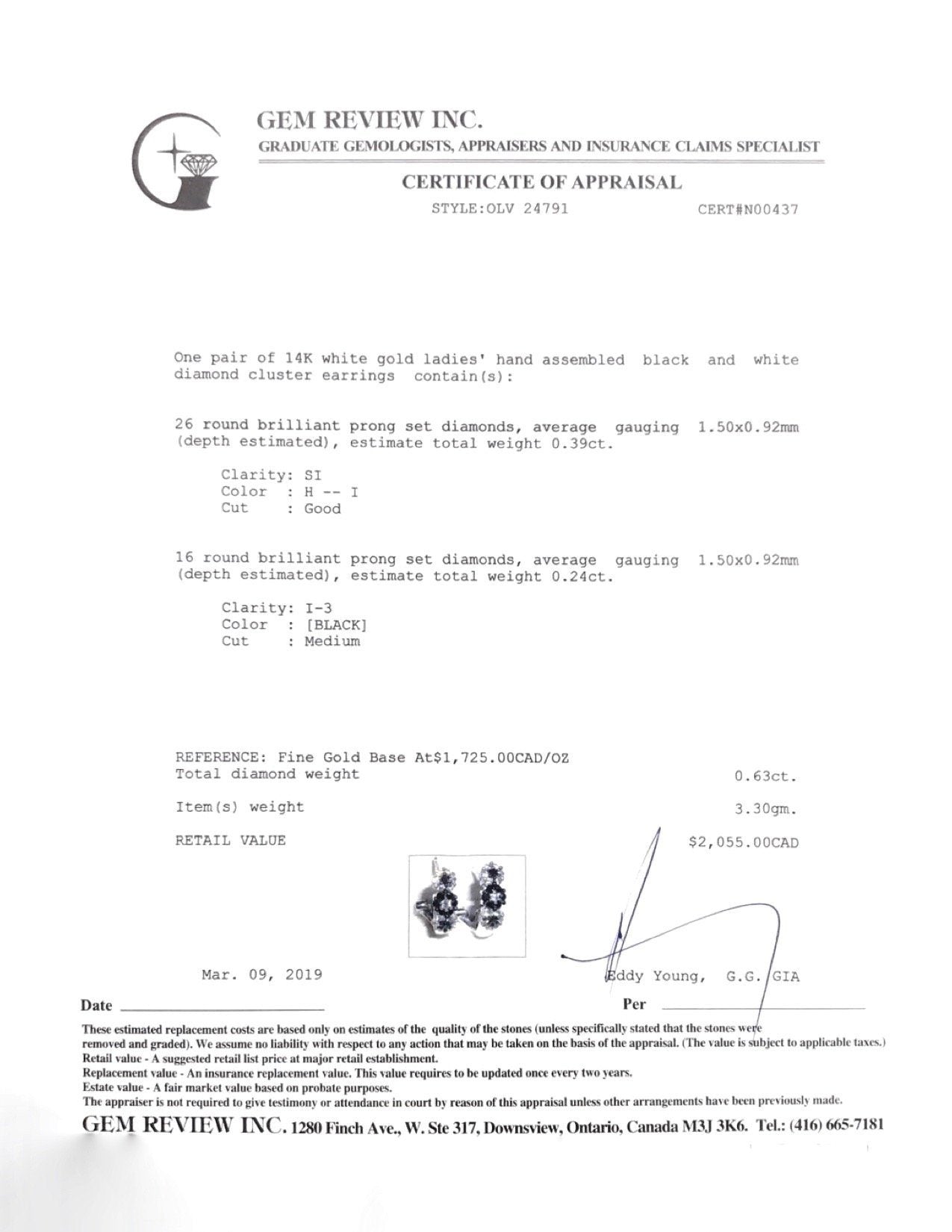 Black & White Diamond Earrings