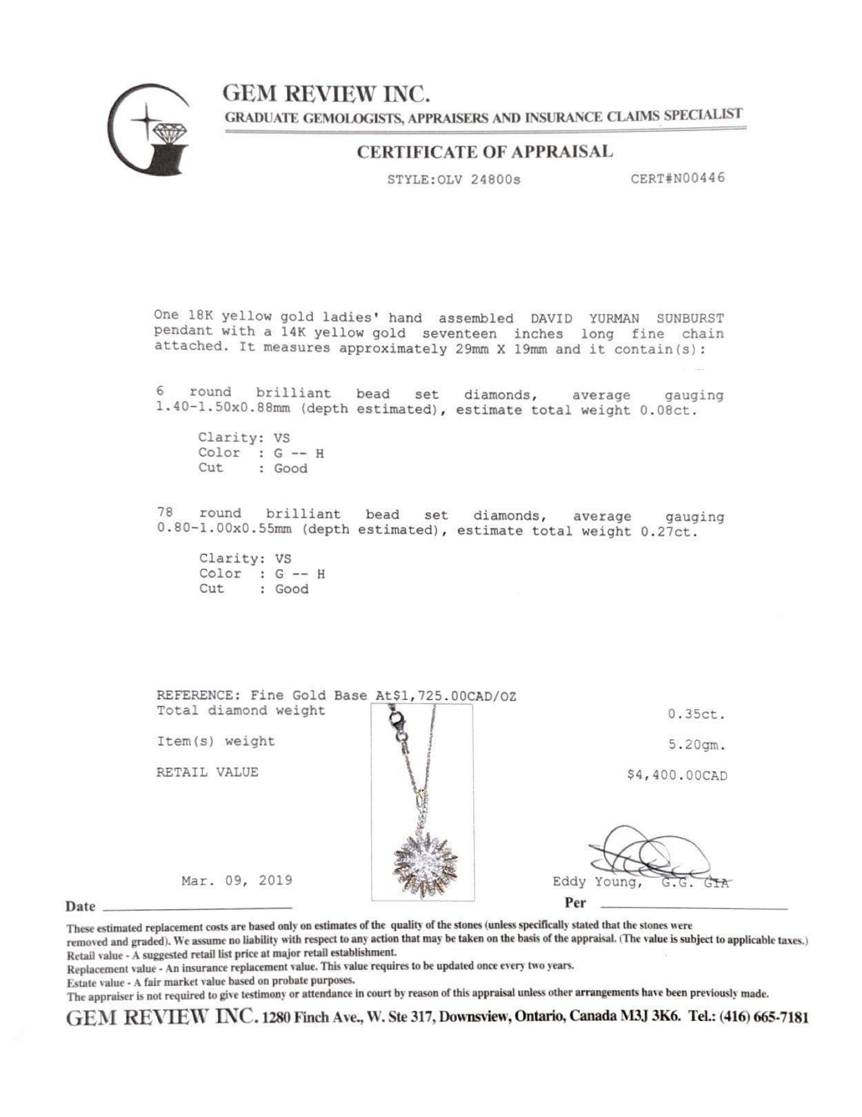 David Yurman Starburst Diamond Pendant Necklace