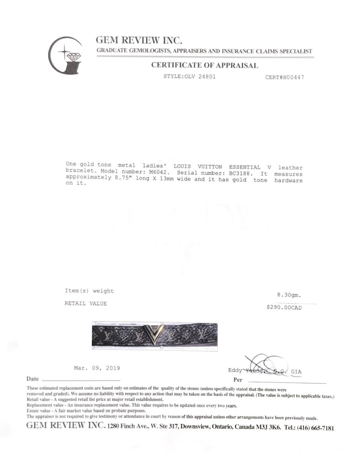 Louis Vuitton Essential V Bracelet