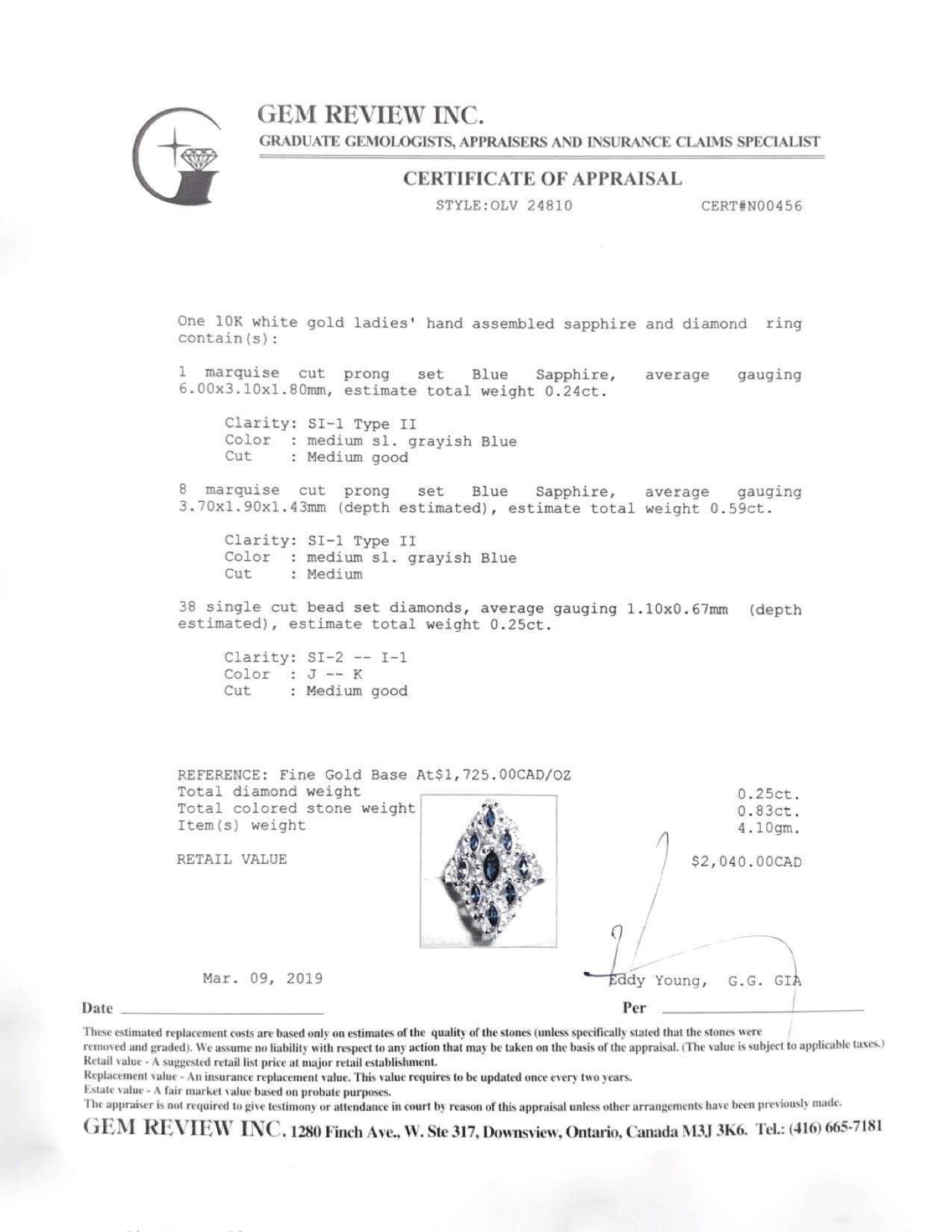 Sapphire and Diamond Ring