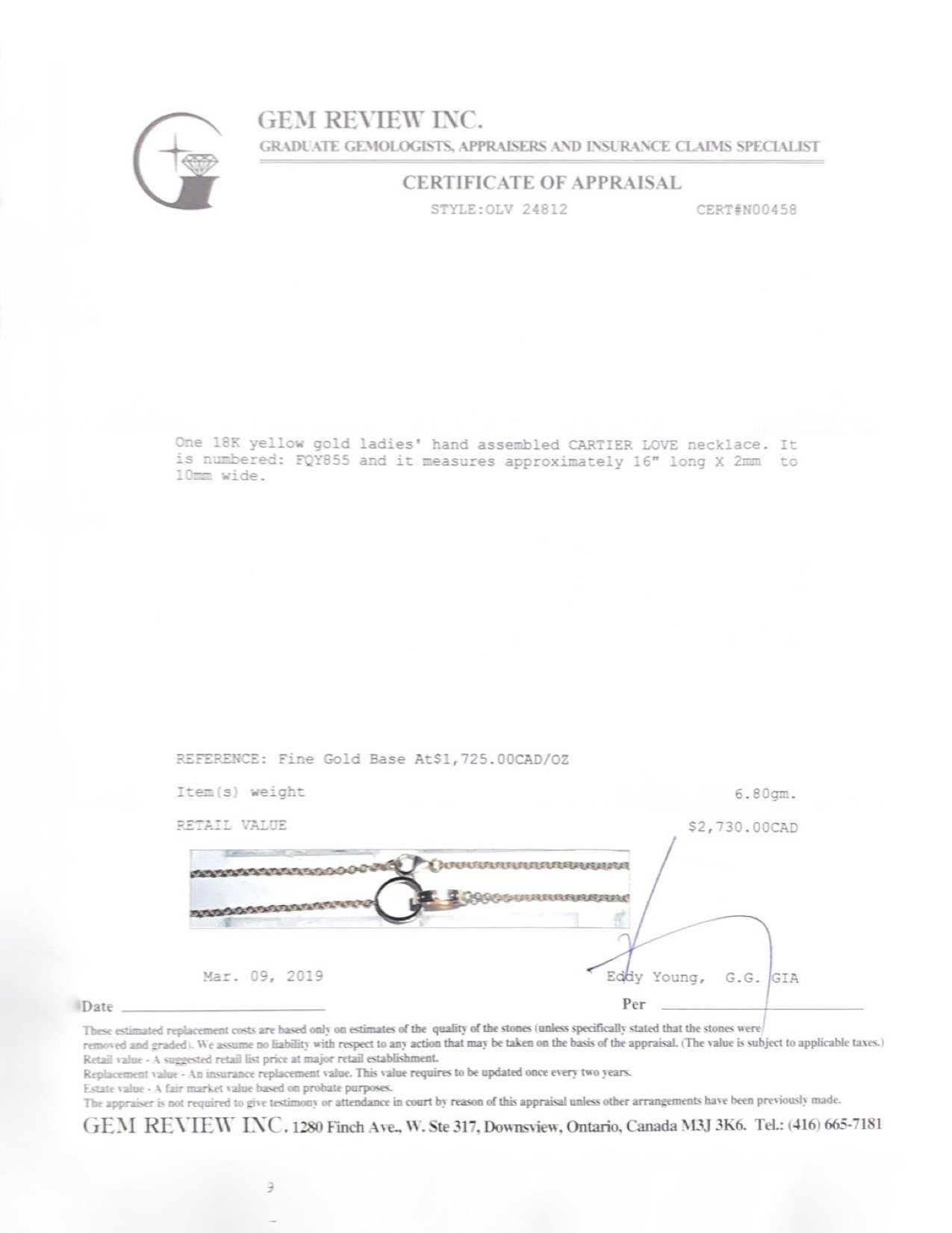 Cartier Love Necklace