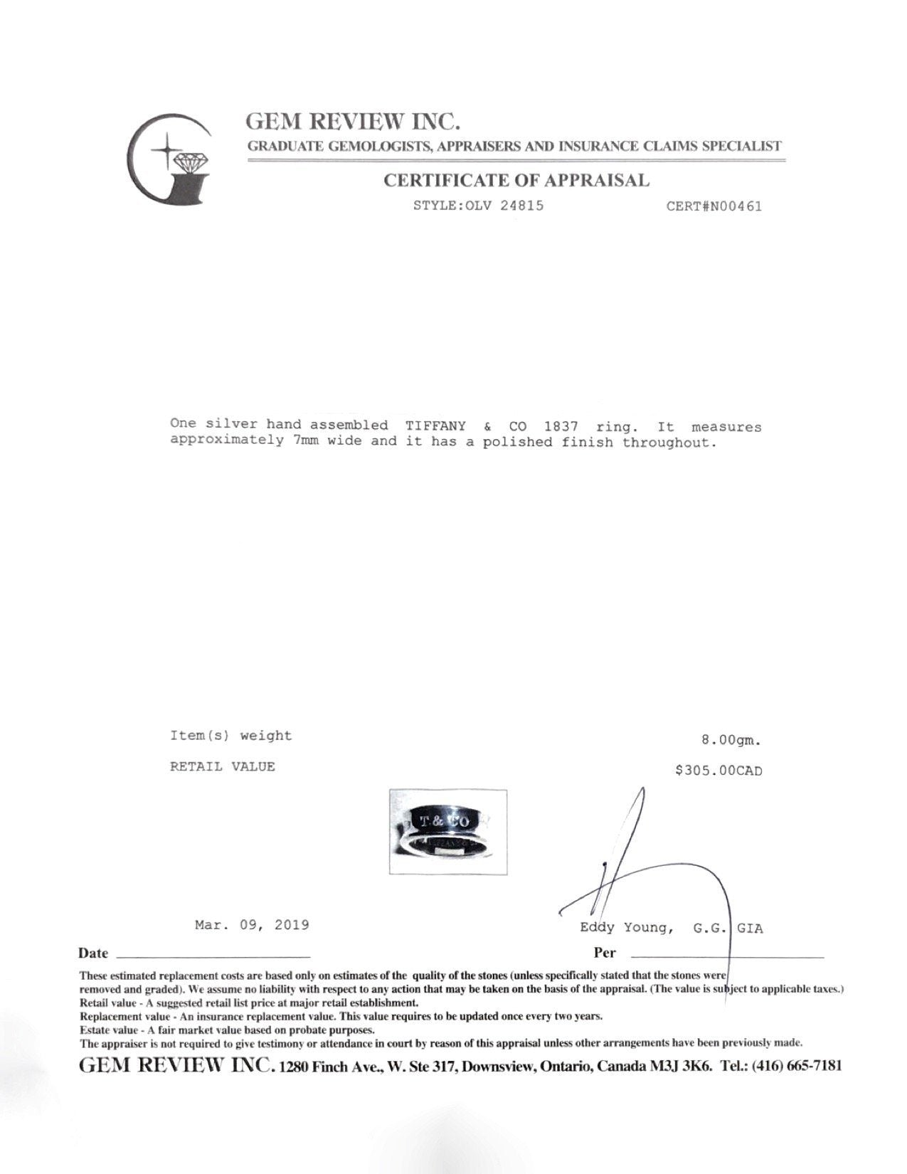 Tiffany & Co. 1837 Ring