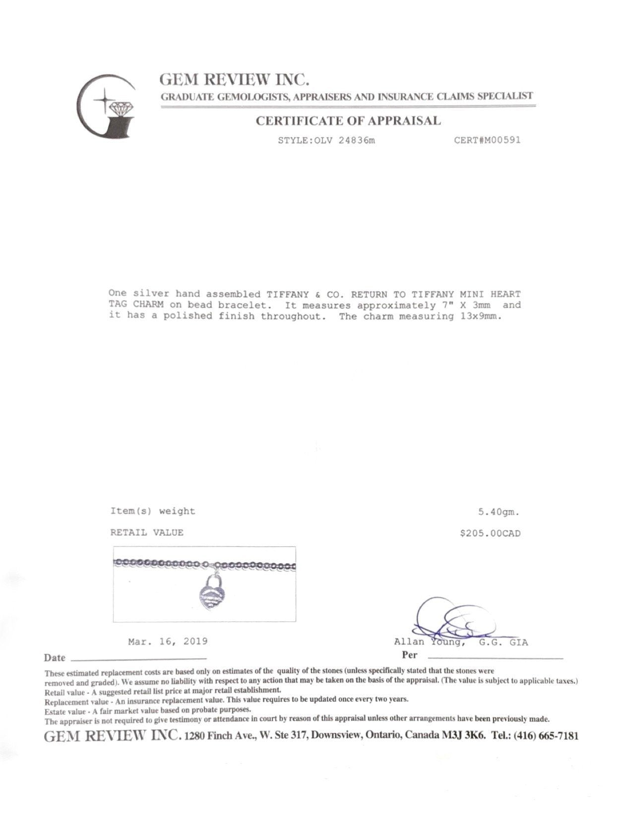 Tiffany & Co. Return to Tiffany Mini Heart Lock Bead Bracelet