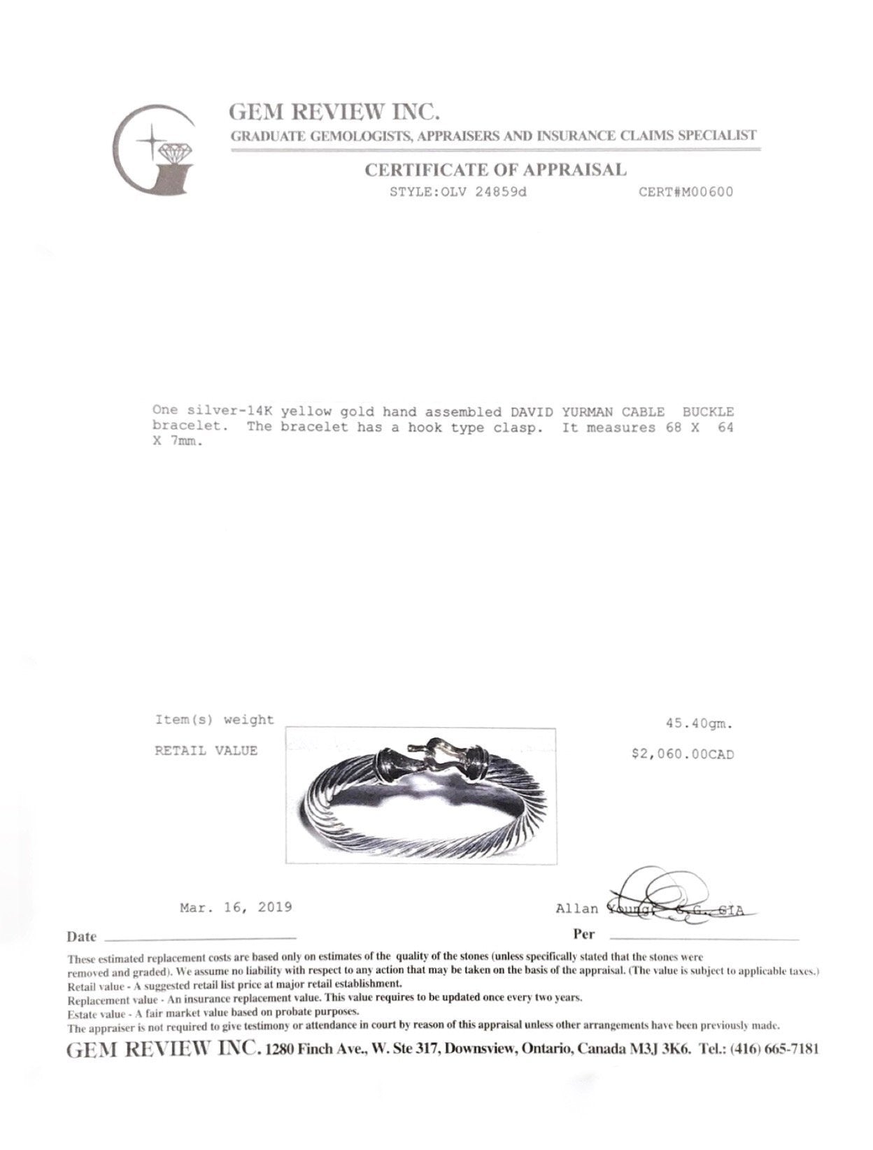 David Yurman Two-Tone Cable Classics Buckle Bracelet