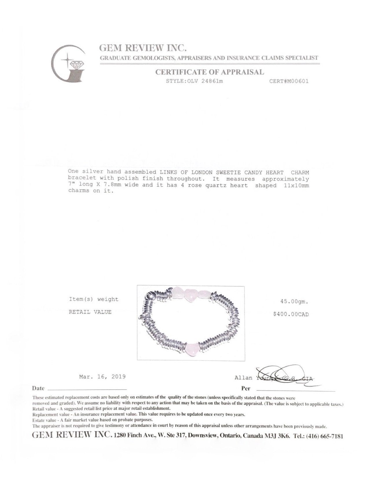 Links of London Candy Hearts Sweetie Charm Bracelet