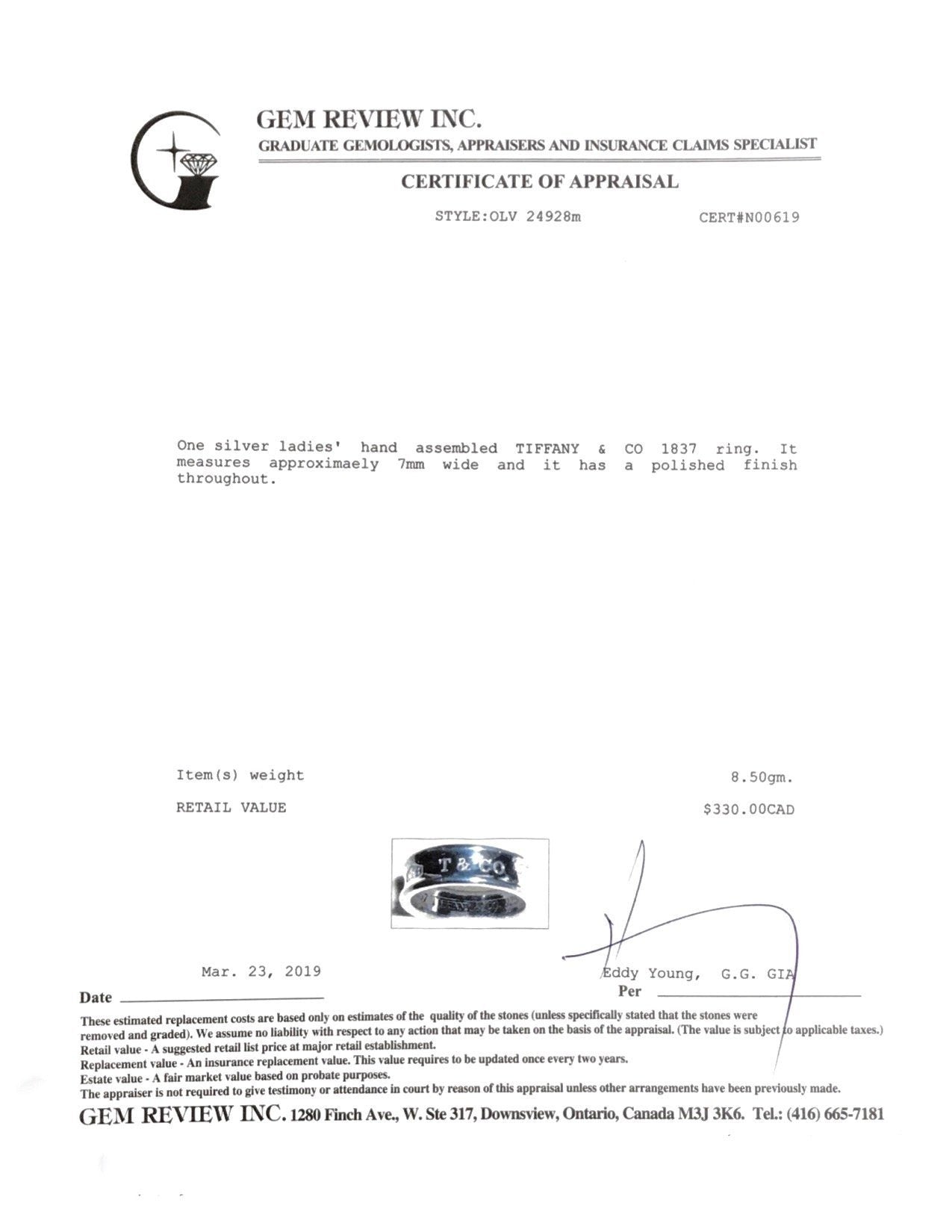 Tiffany & Co. 1837 Ring