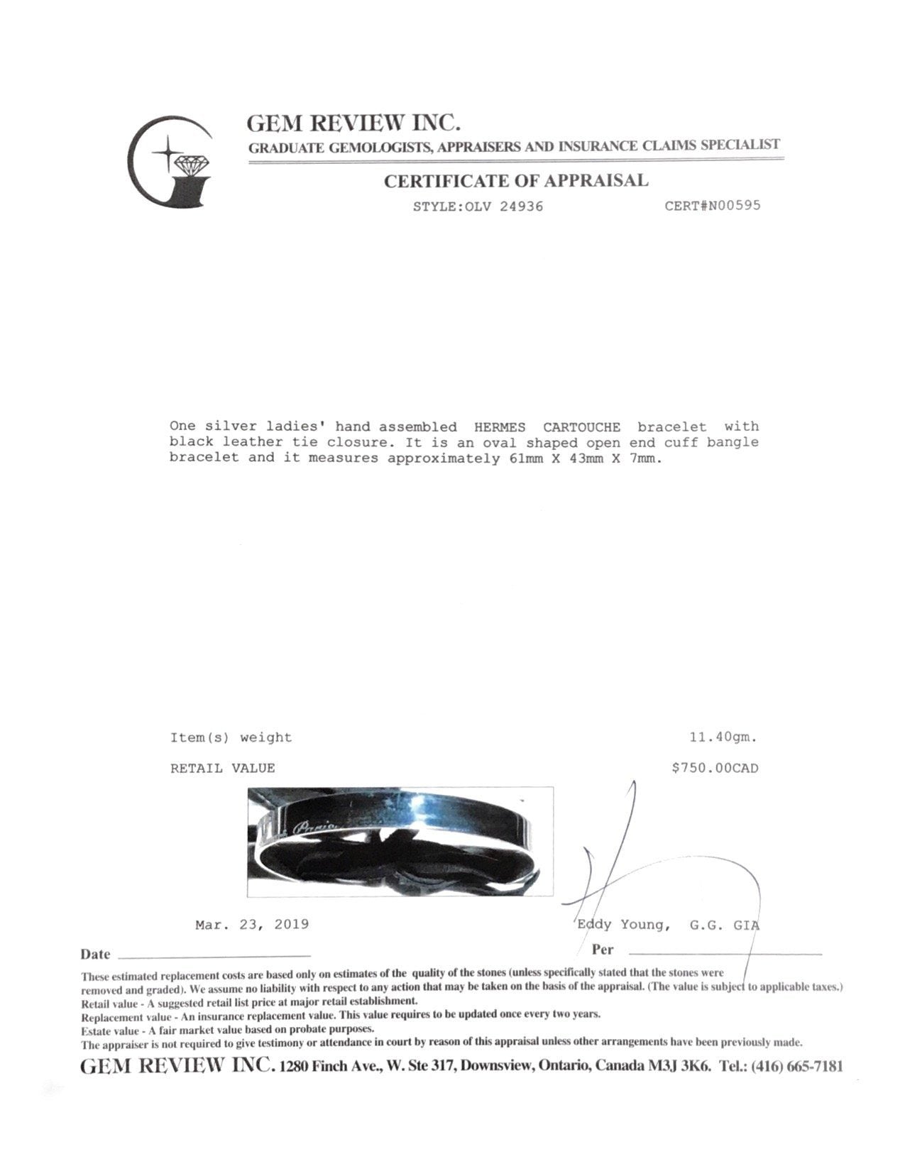 Hermes Cartouche Bracelet