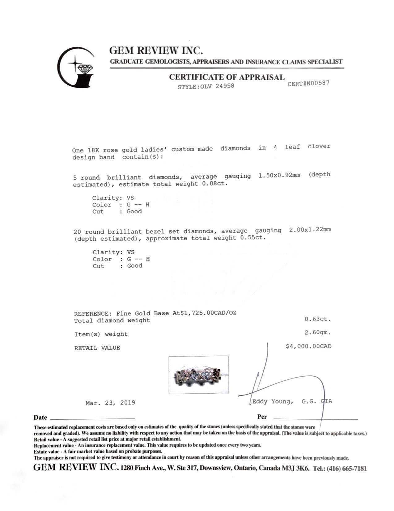 Diamond Clover Band Ring